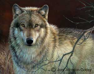 Joni's wolf painting